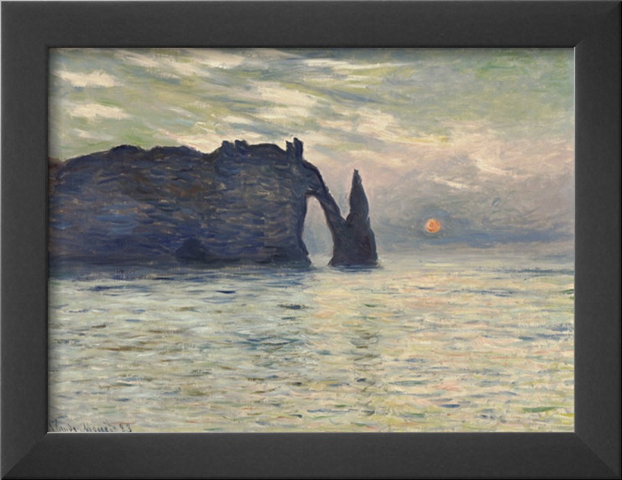 The Cliff, Etretat, Sunset - Claude Monet Paintings